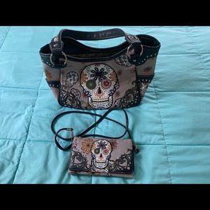 Women’s Sugar Skull purse and wallet